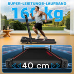 Walking Pad Laufband X390 klappbar mit 9% Steigung 1-12 km/h LCD Display App Steuerung Handlauf und Fernbedienung