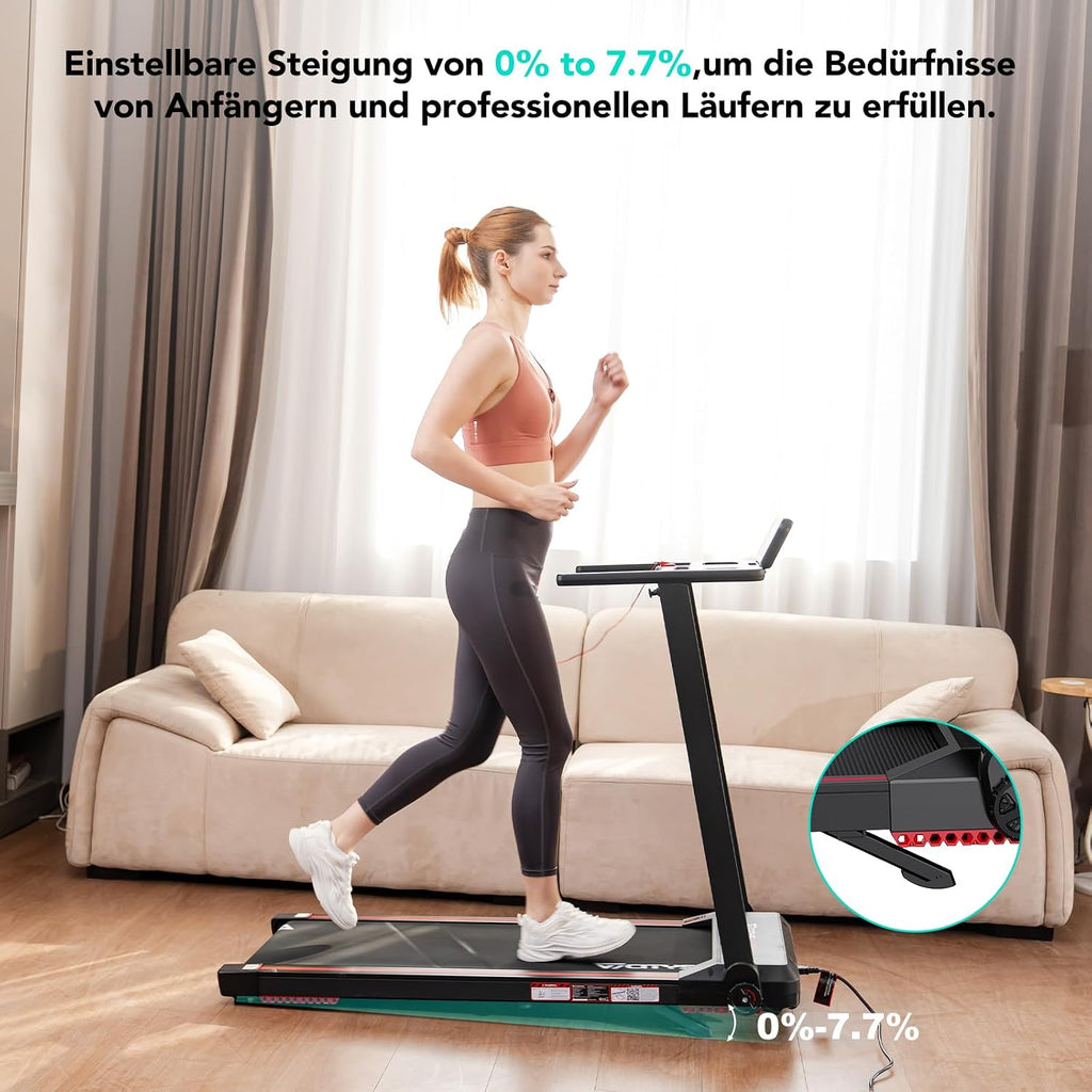 Klappbares Laufband für Zuhause und Büro CS-WP9 bis 12 kmh LED Anzeige Bluetooth App Steuerung 1400W Motor 123.8x58.7x10.2 cm