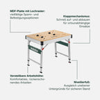 Multifunktionstisch MWB 100 Klappbare Werkbank höhenverstellbar 120 kg Traglast inkl Zwingen