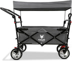 Faltbarer Bollerwagen FX-CT700 klappbarer Handwagen mit Bremsen gepolstertem Sitzbereich höhenverstellbarem Griff und 75 kg Traglast