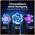 Elektrische Zahnbürste mit Aufsteckbürsten iO Series 9 wiederaufladbar 7 Reinigungsmodi Smart Druckkontrolle Rundbürstenkopf Schwarz
