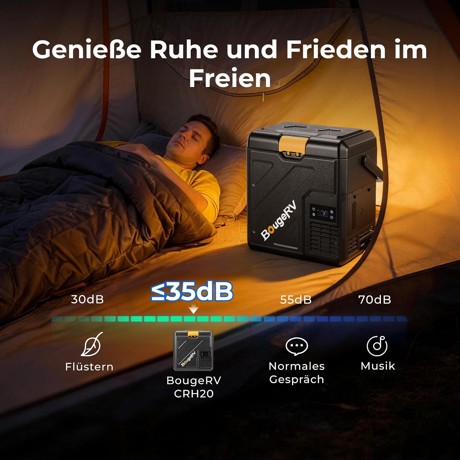 Kompressor Kühlbox CRH20 20L tragbarer Autokühlschrank mit 240Wh Akku 12V 24V 230V App Steuerung IPX4