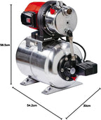 Hauswasserwerk GC-WW 1250 NN 1200 W mit 5000 l/h Fördermenge 5 bar Druck 50 m Förderhöhe 20 l Edelstahldruckkessel