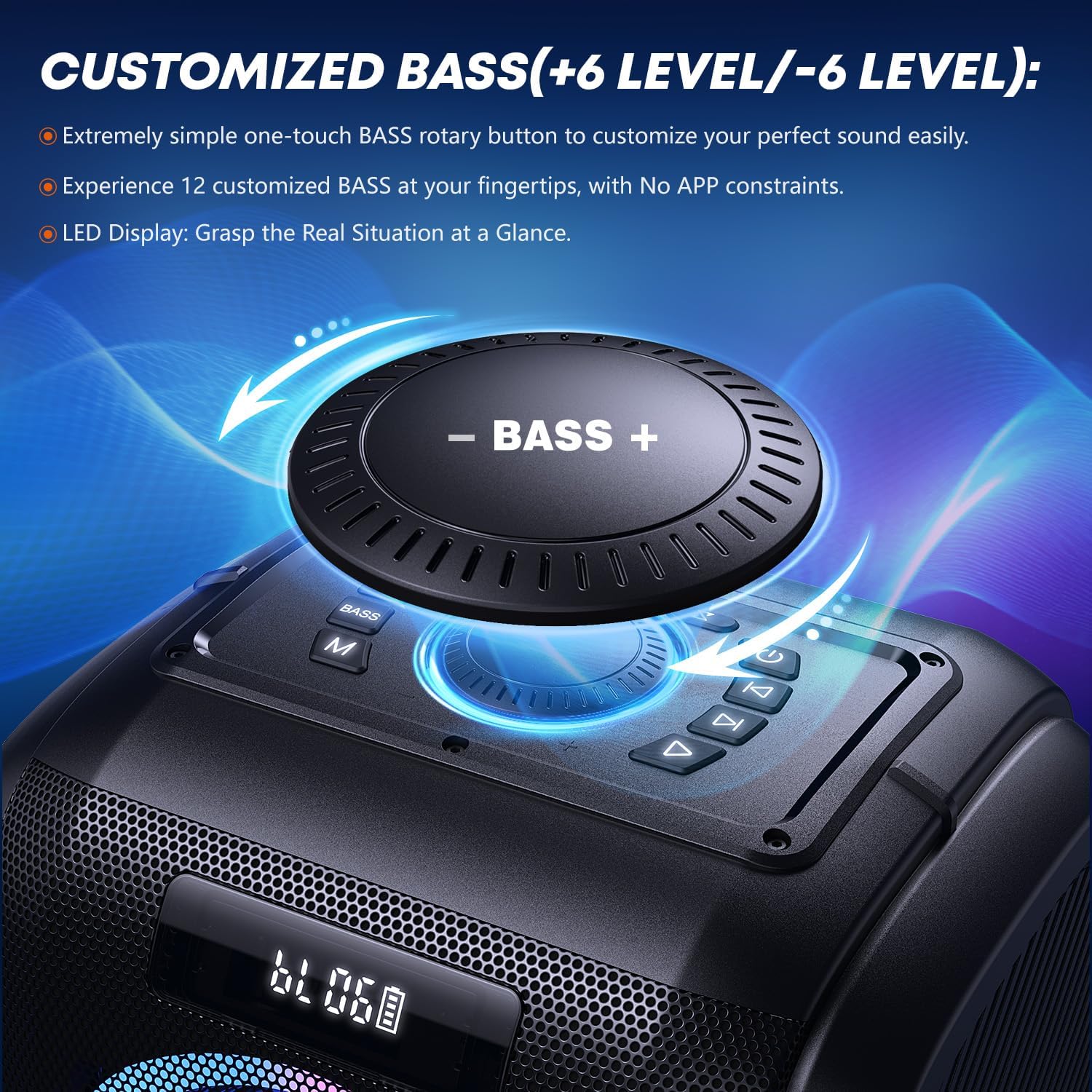 Bluetooth Lautsprecher T9 Pro Tragbarer Outdoor Lautsprecher 270W Stereo mit Bluetooth 5.3 USB TF AUX Mikrofonanschluss