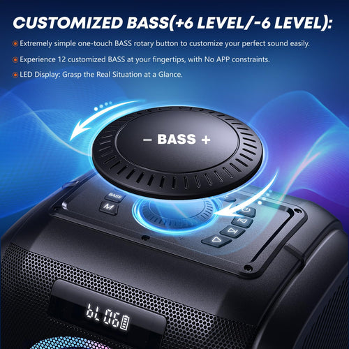 Bluetooth Lautsprecher T9 Pro Tragbarer Outdoor Lautsprecher 270W Stereo mit Bluetooth 5.3 USB TF AUX Mikrofonanschluss