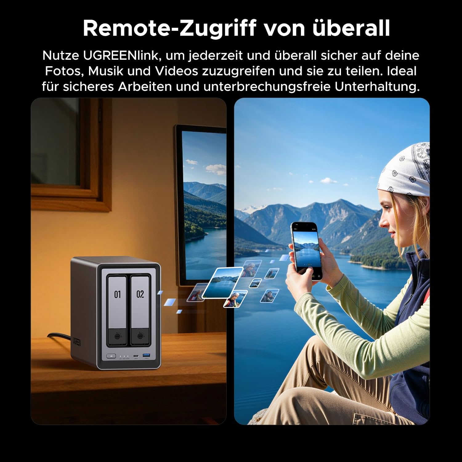NAS Netzwerkspeicher 2-Bay Intel N100 8GB DDR5 RAM 2.5GbE Ethernet 2x M.2 NVMe Steckplätze 4K HDMI DXP2800 ohne Festplatten