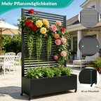 Pflanzkasten mit Spalier Metall Hochbeet auf Rollen Sichtschutz 120x40x185 cm rechteckig Garten Balkon Terrasse