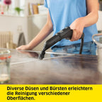 Dampfreiniger SC 3 Deluxe 1.513-430.0 mit 3,5 bar Dampfdruck 1900 W 1 l Tank EasyFix Bodenreinigungsset Düsen und Mikrofaserbezug