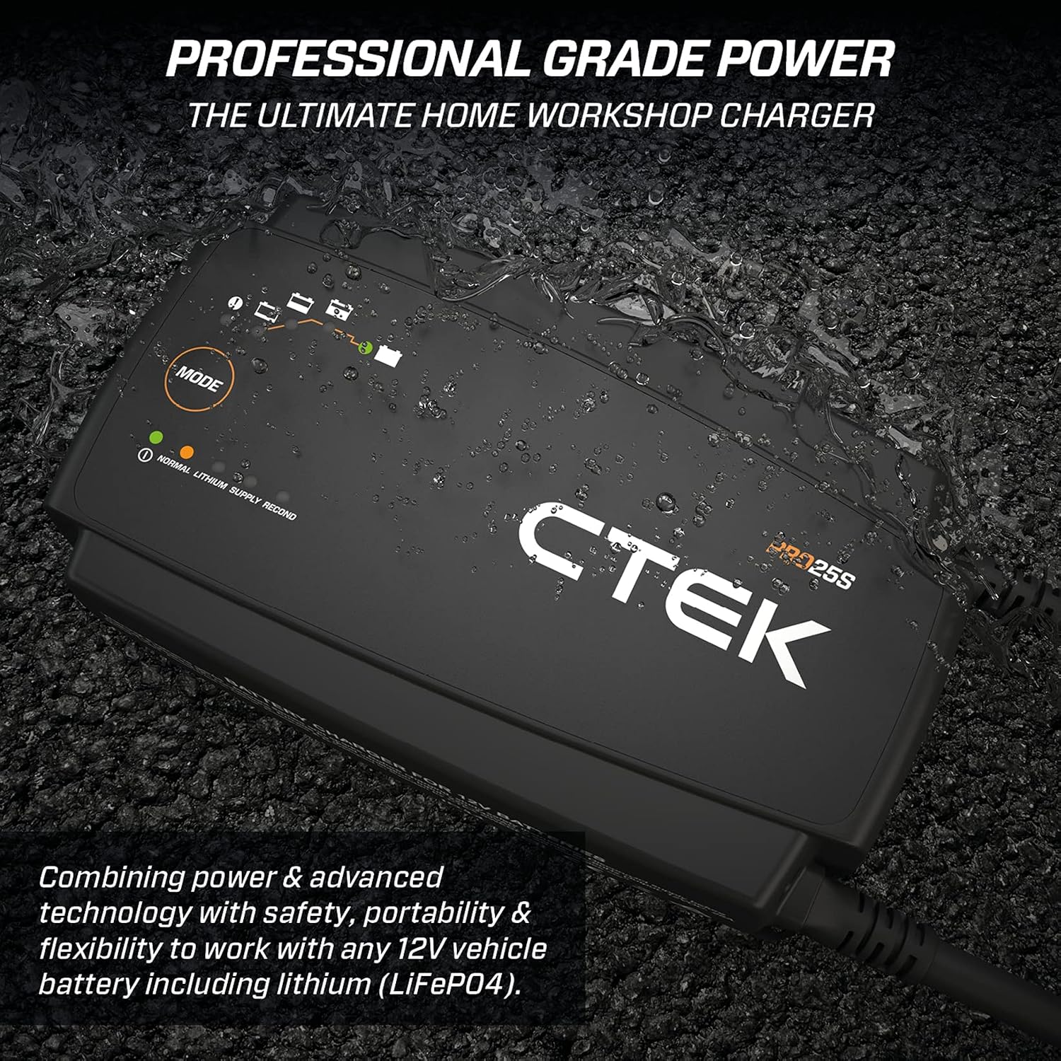 Batterieladegerät Ladegerät PRO25S 25A 12V LiFePO4 Lithium Ionen Blei Säure Rekonditionierung Entsulfatierung Stromversorgung