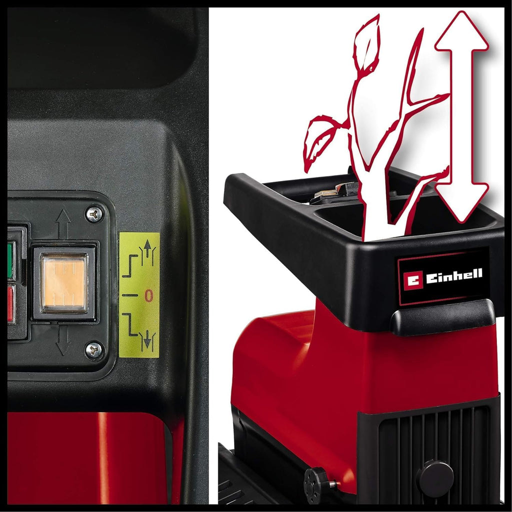 Elektro Leisehäcksler GC-RS 60 CB 2800W mit Schneidwalze für Äste bis 45 mm und transparenter 60 L Fangbox