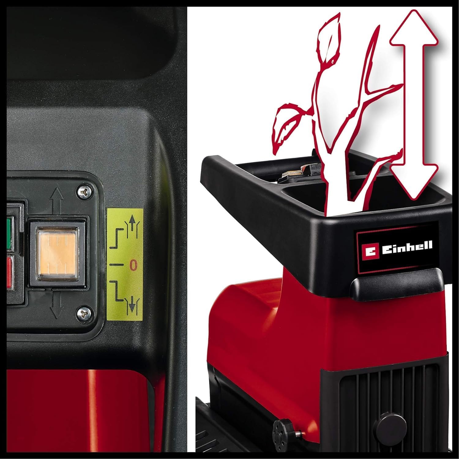 Elektro Leisehäcksler GC-RS 60 CB 2800W mit Schneidwalze für Äste bis 45 mm und transparenter 60 L Fangbox