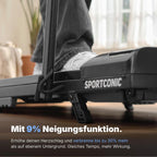 Laufband für Zuhause mit Steigung P106FA Walking Pad 1-12 km/h 9% Neigung LED Display Tablet Halterung