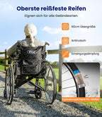 Faltbarer Rollstuhl U31 17kg bis 150kg Transportrollstuhl klappbar Selbstantrieb Doppelbremsen pannensichere Reifen Hellgrau