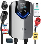 Wallbox Ladegerät Laden APP RFID 11kW 400V 6-16A Typ 2 EV Ladestation 8m Kabel mit Kabelhalter
