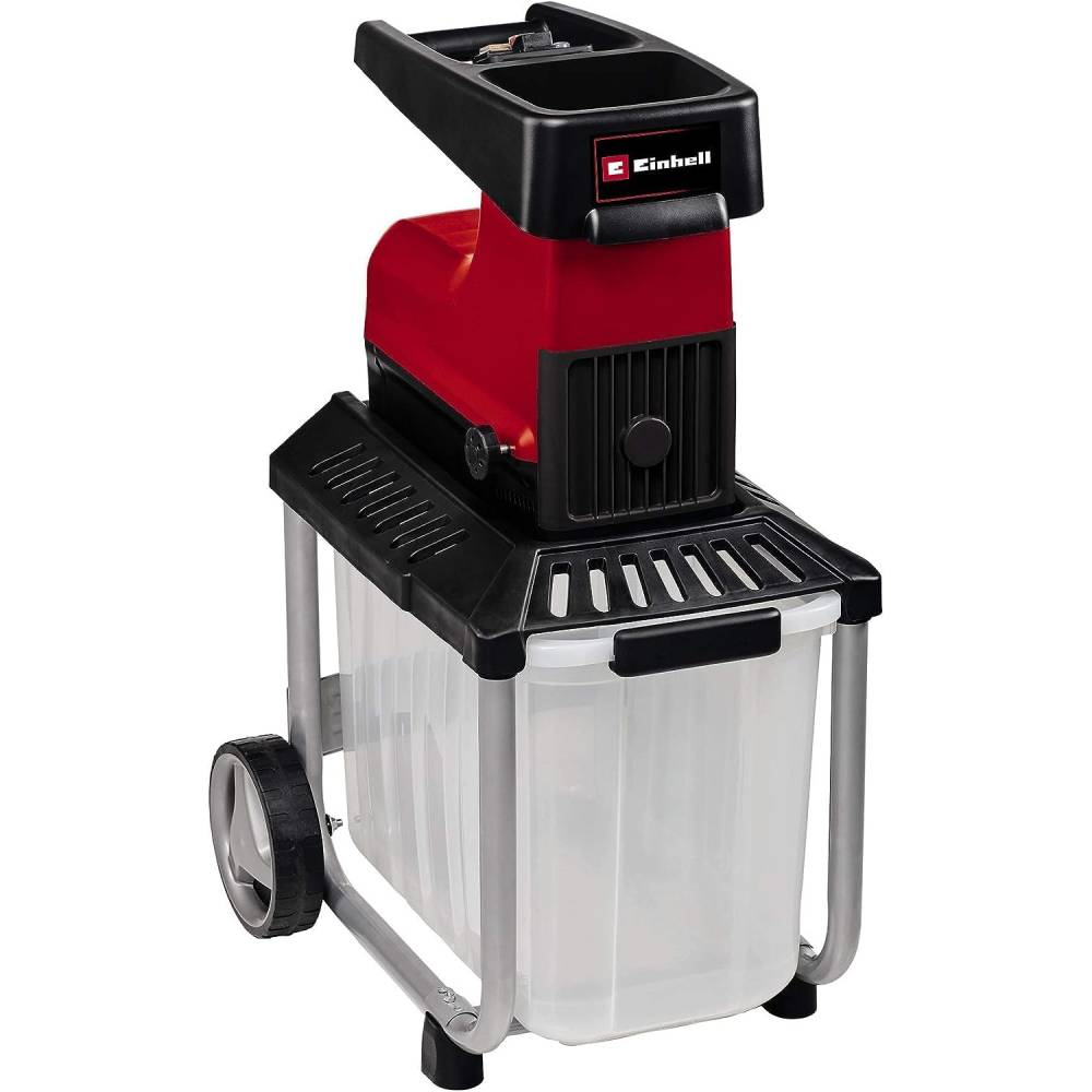 Elektro Leisehäcksler GC-RS 60 CB 2800W mit Schneidwalze für Äste bis 45 mm und transparenter 60 L Fangbox