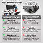 Lange Stoff Fitnessbänder Set 5 Widerstandsstufen Allroundset Ultra mit Türanker Fußschlaufen Griffen Stange