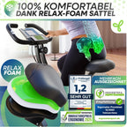 Klappbarer Heimtrainer Magnetischer Ergometer Tretmann Home bis 150 kg mit 16 Widerstandsstufen und RelaxFoam Sitz