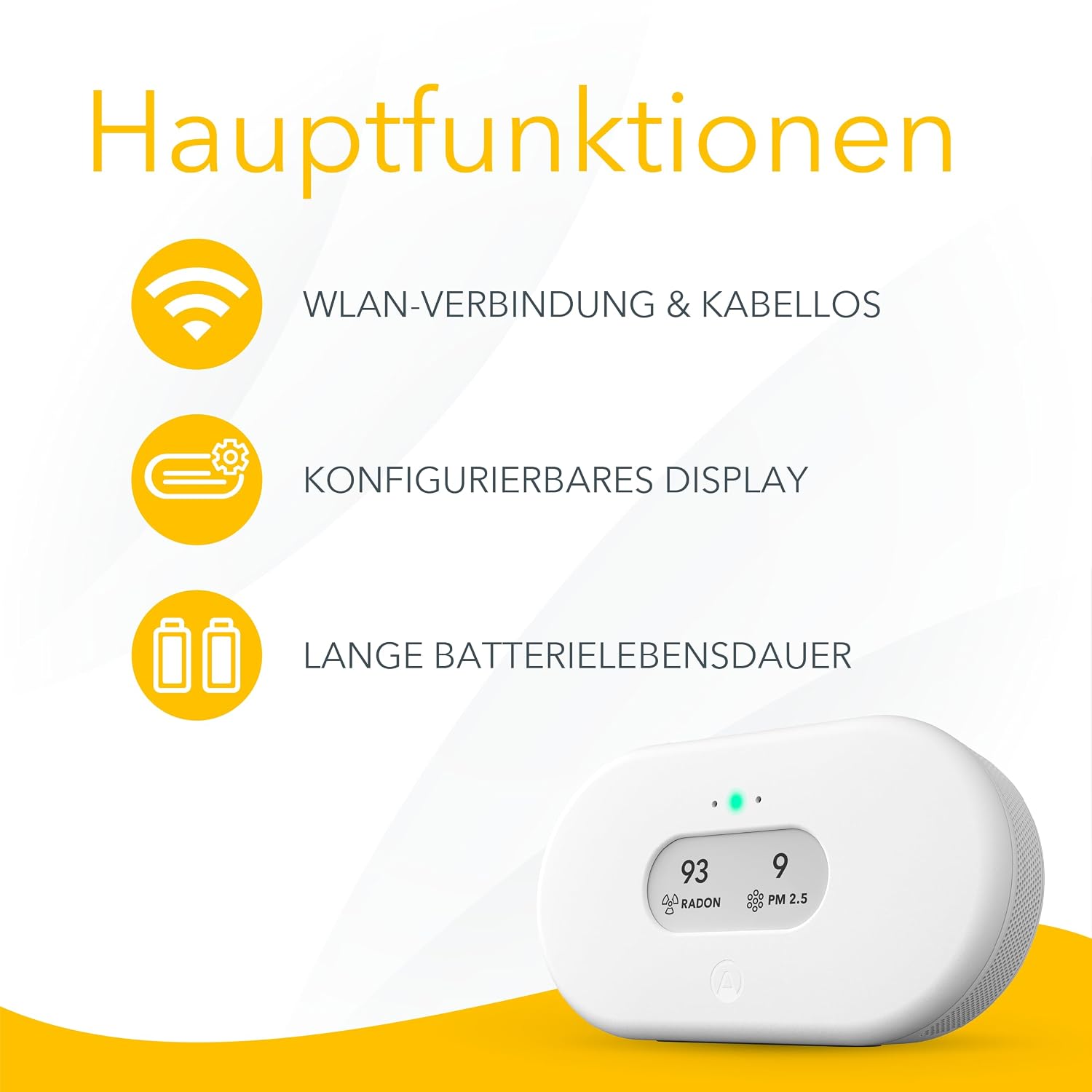 Luftqualitätsmessgerät View Plus Radon Feinstaub CO2 VOC Temperatur Luftfeuchtigkeit Luftdruck Smart Home WiFi