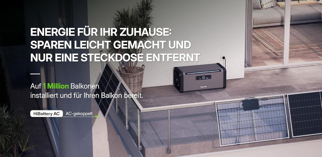 Solarbatterie HiBattery AC 1,92 kWh Speicher für Balkonkraftwerk Photovoltaik AC Kopplung erweiterbar bis 11,52 kWh