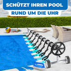 Poolaufroller für Solarplane GS Serie 3 m bis 5,7 m höhenverstellbar mit Rädern und Befestigungsbändern