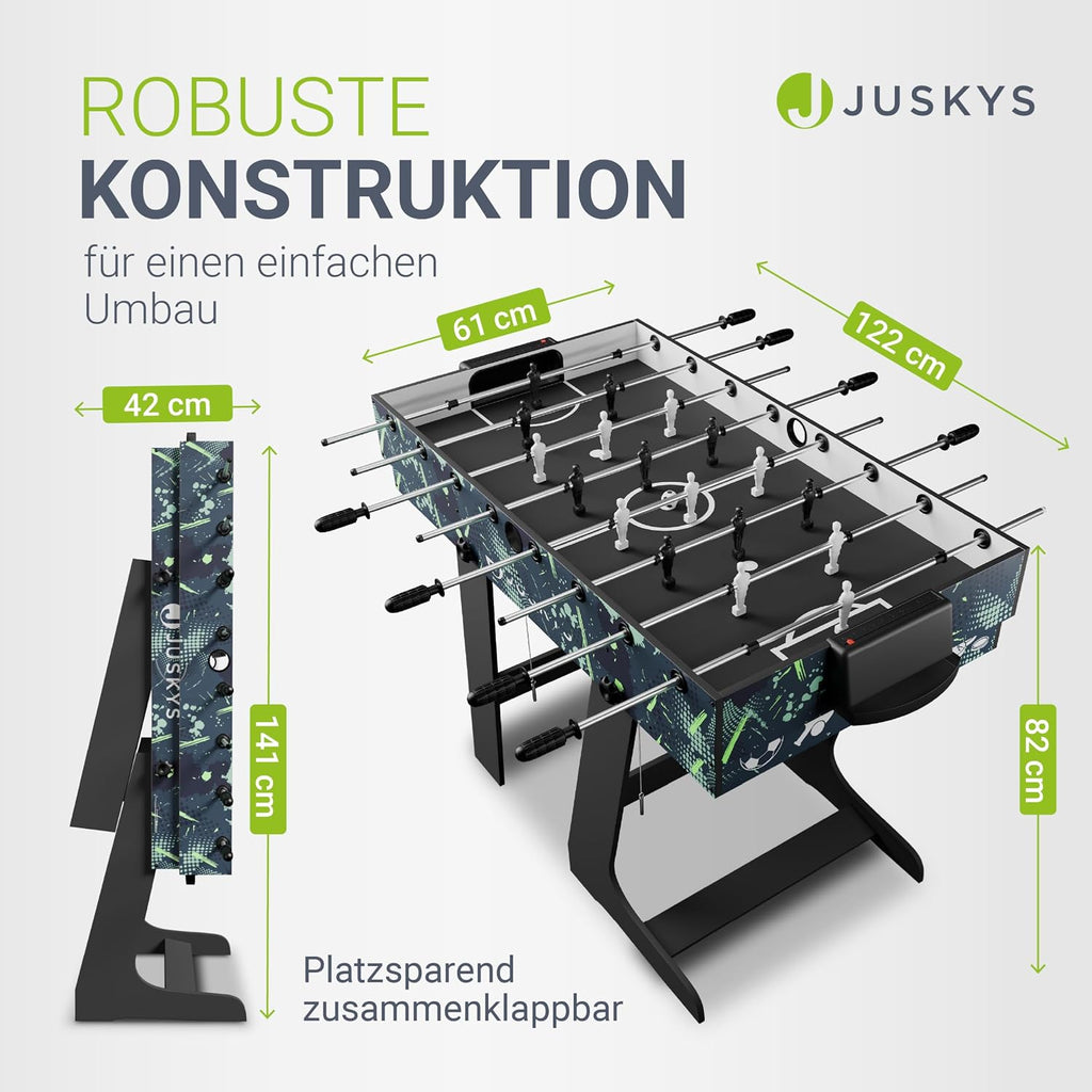 Multifunktionaler Spieltisch 5-in-1 klappbar mit Tischtennisplatte Tischkicker Billardtisch Hockey Basketball Modell 24875