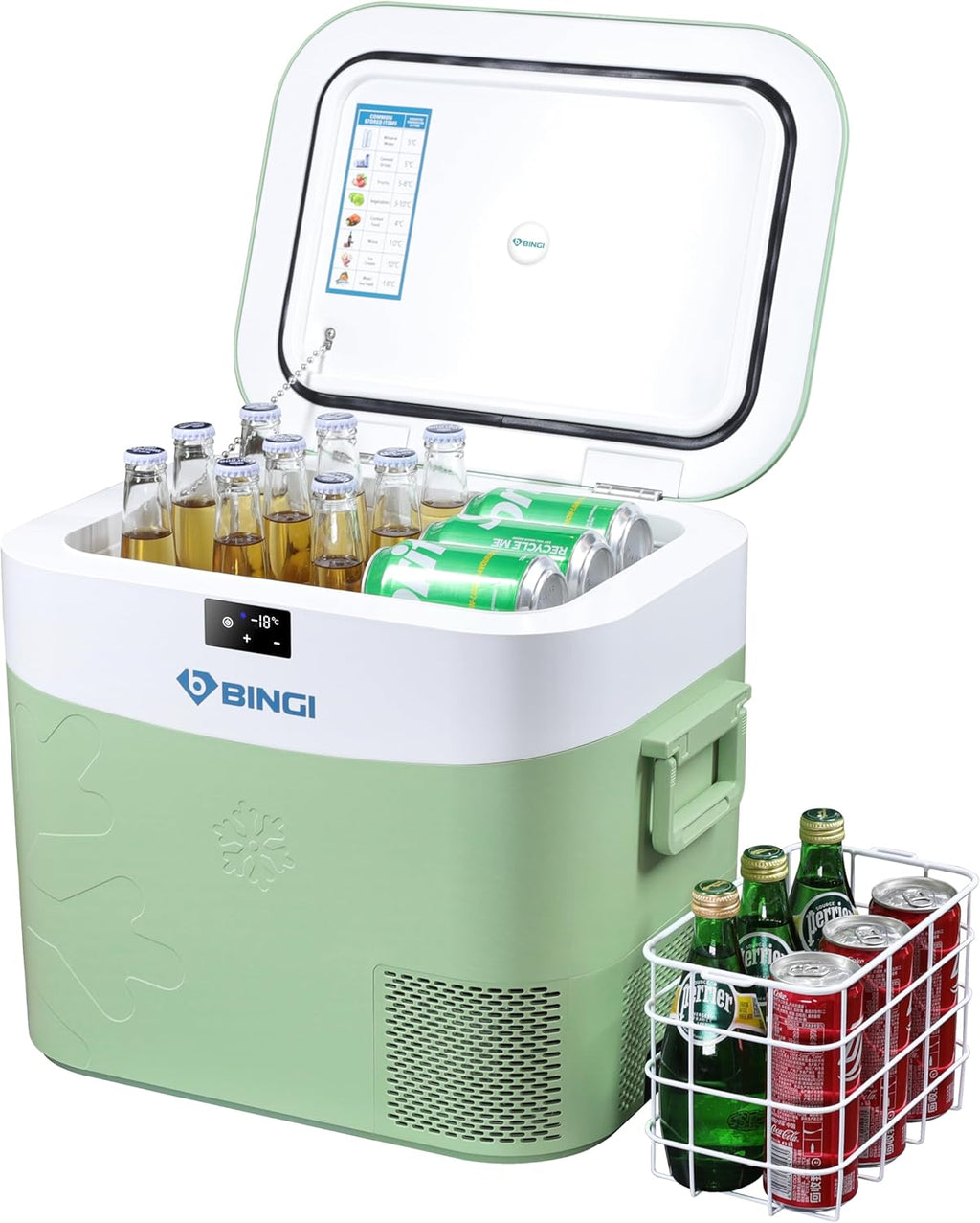 Kompressor Kühlbox 22 Liter HC-22P2 tragbarer Auto Kühlschrank mit 12/24V DC und 230V AC für Camping Wohnmobil und Zuhause