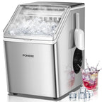 Eiswürfelmaschine Edelstahl 24 kg 24h 3,2 L Wassertank 24 Eiswürfel in 10 Minuten 40 dB Selbstreinigung Timer Abtaufunktion