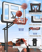 Basketballkorb Outdoor höhenverstellbar 145-305 cm Rückwand 110x75 cm mit Gewichtssack Ständer LM052