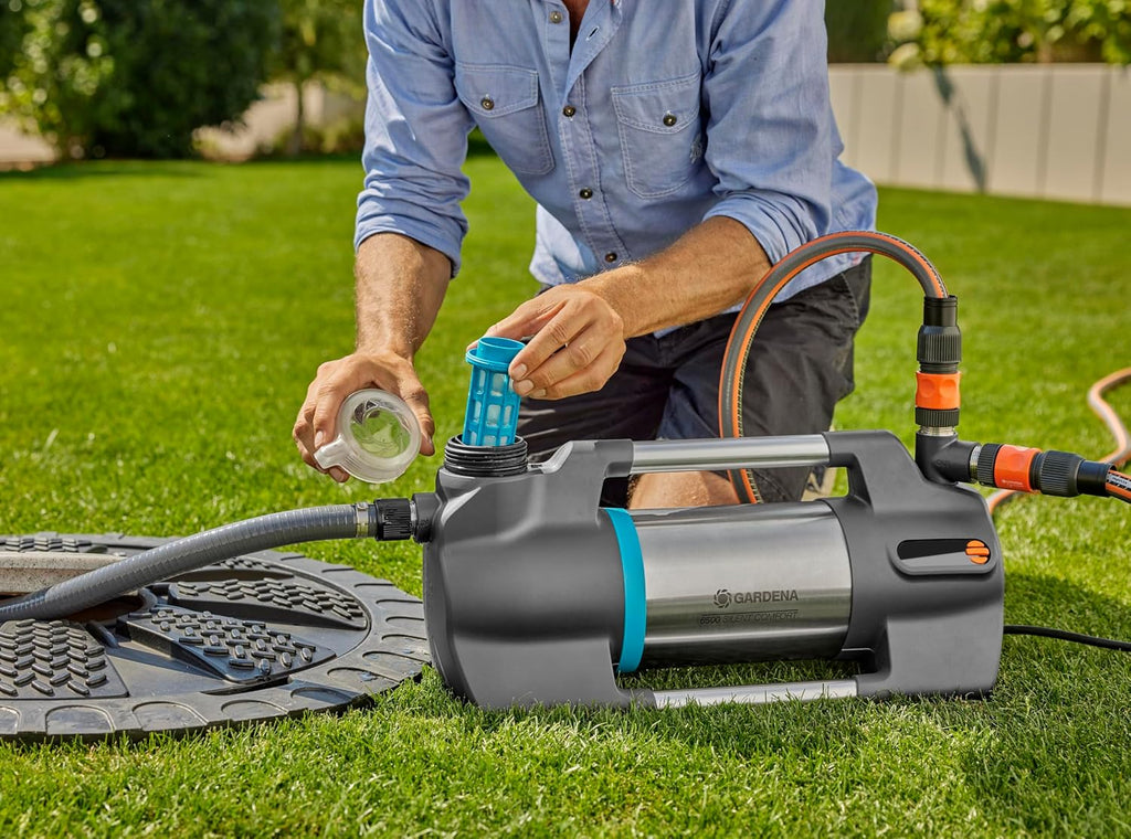 Gartenpumpe 6500 SilentComfort 9059-20 App Steuerung 6500 l/h Edelstahl leise Mehrstufenpumpe Trockenlaufsicherung 62x23x31 cm