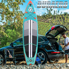 Aufblasbares SUP Board Set mit Kajak Sitz 330x76x15 cm bis 150 kg Tragkraft mit Doppel-Paddel 3 Finnen und Zubehör