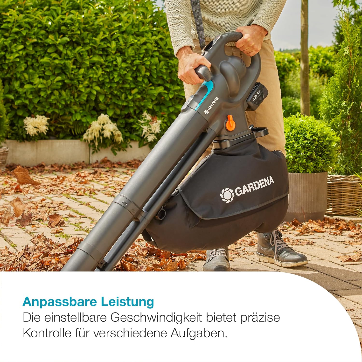 Akku Laubsauger und Laubbläser PowerJet Collect 18V P4A 14895-55 mit Saugfunktion Blasfunktion Fangsack ohne Akku