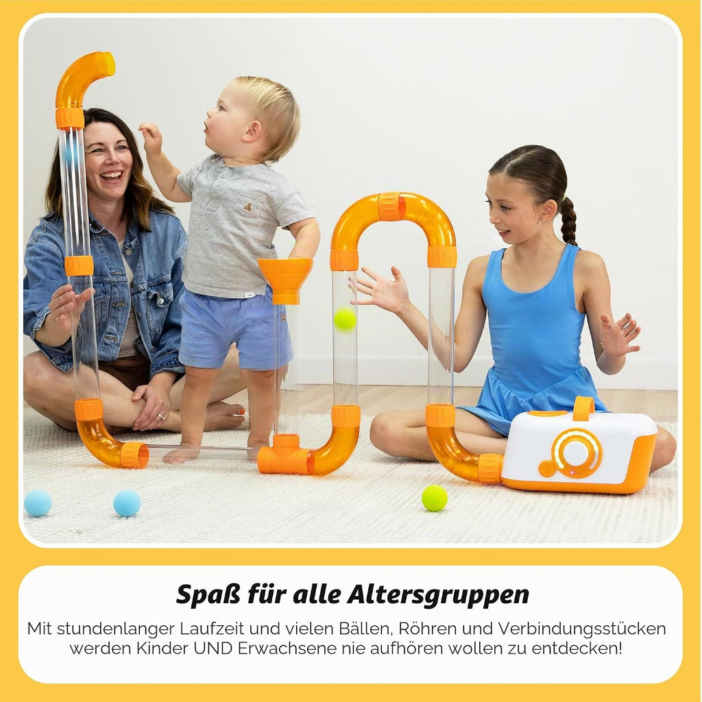 STEM Luftspielzeug Air Toobz FA454-1 Luftstrom Experiment mit Röhrensystem und Schaumstoffbällen ab 3 Jahren