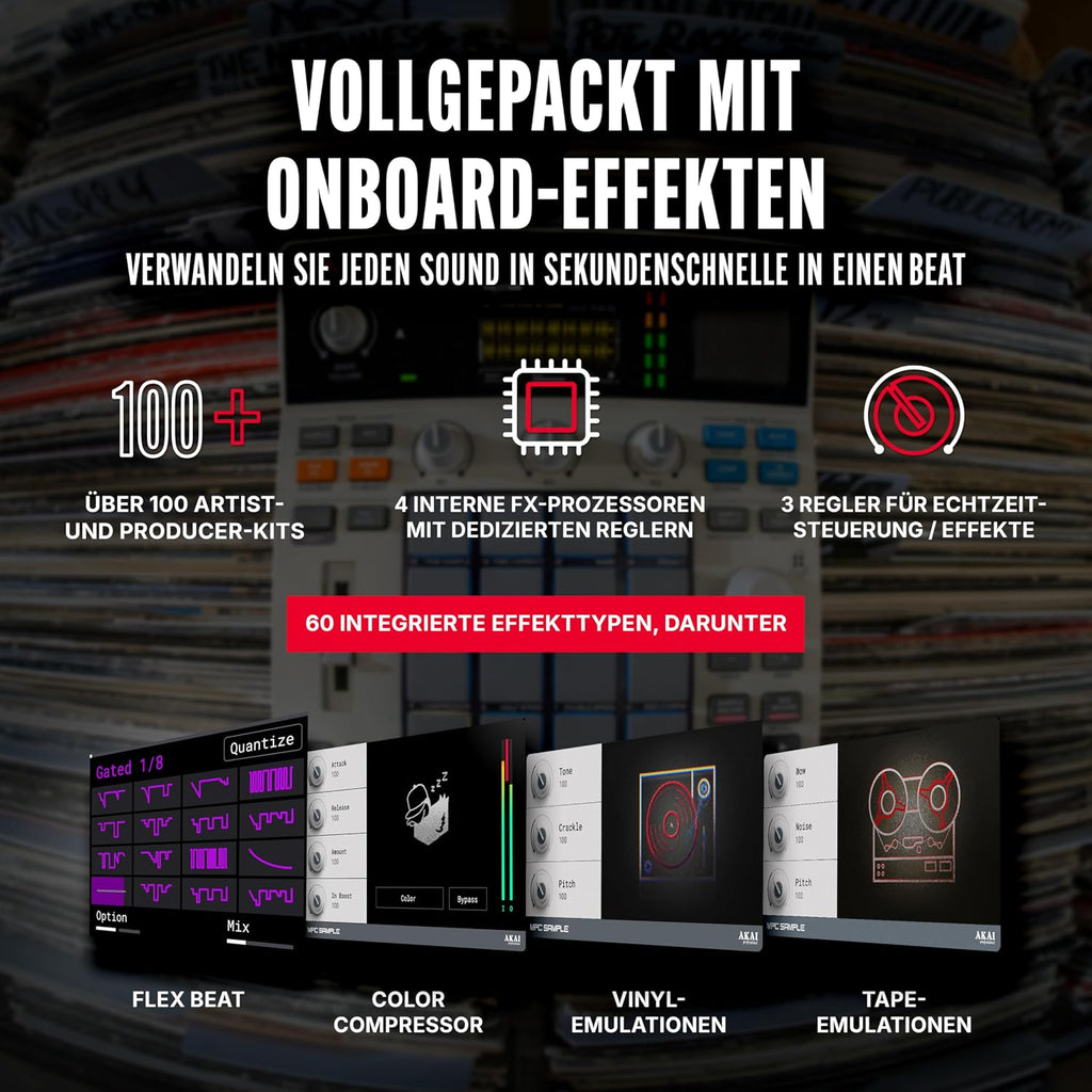MPC Sample Sampler Sequenzer Effektprozessor MPCSAMPLE mit Akku USB-C Lautsprecher Mikrofon und 16 Pads