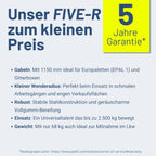 Handhubwagen FIVE 2500 kg Tragkraft mit 1150 mm Gabellänge Stahlrahmen Gummirollen Palettenwagen für Euro-Paletten