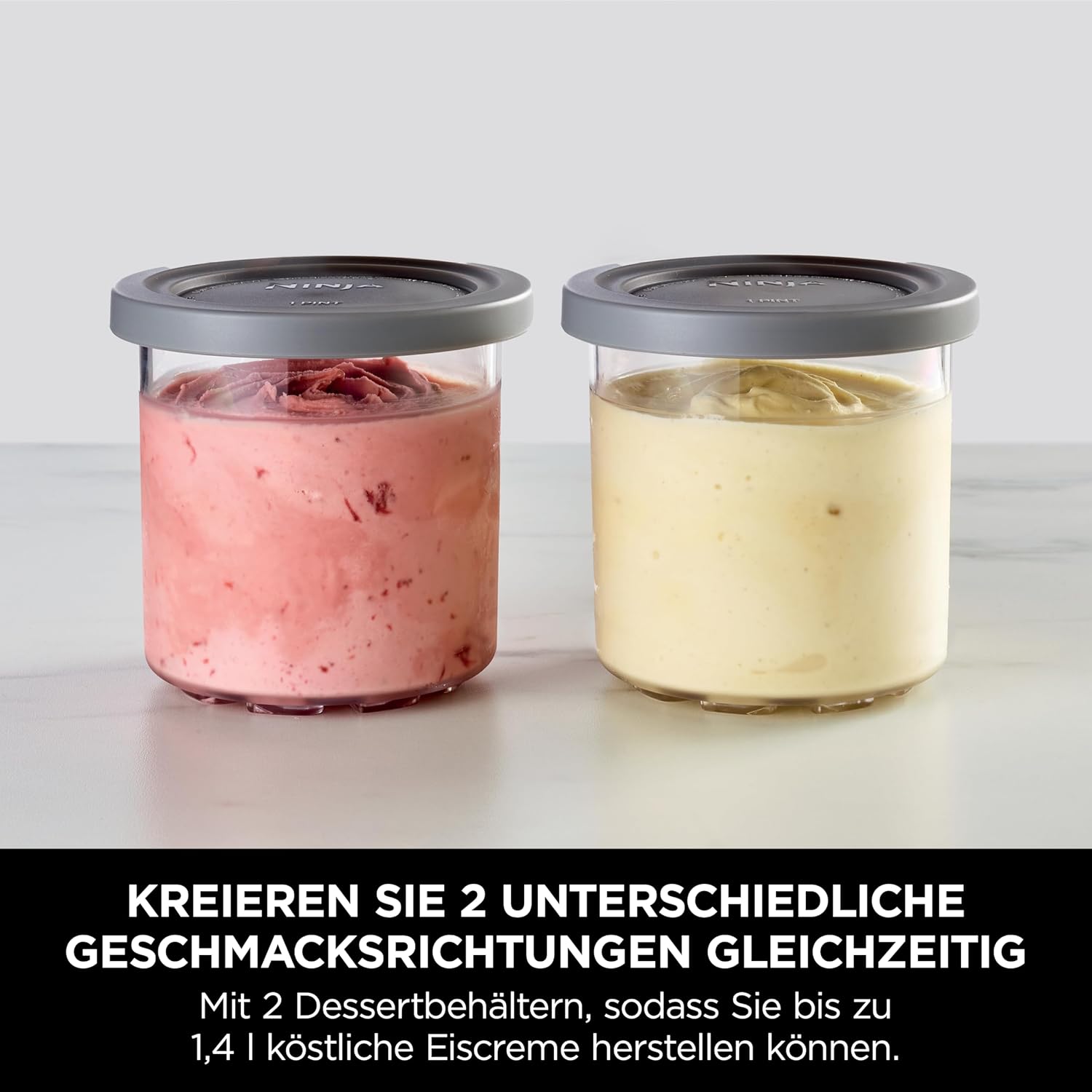 Eismaschine Dessertmaschine NC302EU mit 1,4L Behälter 7 Programmen für Eiscreme Gelato Sorbet Smoothie Bowl und Milchshakes