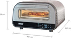 Elektrischer Pizzaofen LUIGI 68816 Edelstahl 450°C Pizzastein 1700W 9,7L kompakter Ofen für schnelle Pizza Backzeit