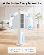 Turmventilator mit Wasserkühlung ATF-026L 38 Zoll 60W Verdunstungskühler mit Fernbedienung 3 Stufen 12H Timer