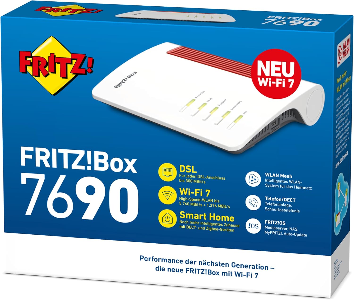 DSL Router Wi-Fi 7 7690 7.1 Gbit/s WLAN Mesh DECT Basis bis 300 Mbit/s VDSL Supervectoring LAN Telefonie