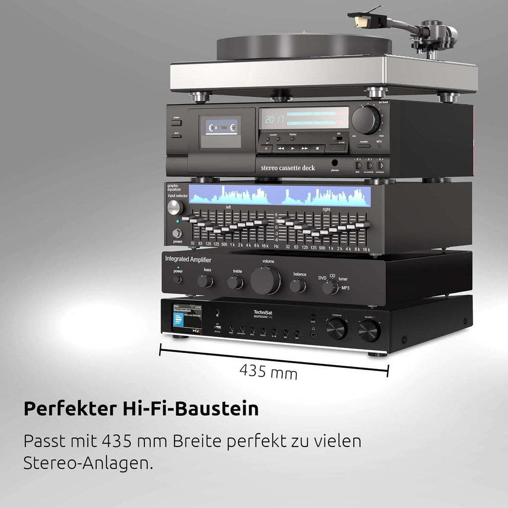 HiFi Tuner DIGITRADIO 143 V3 DAB+ Internetradio mit Bluetooth Spotify Connect WLAN und Fernbedienung 43,5 cm