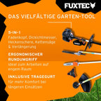 Benzin Motorsense FX-MT152E 5in1 Kombisystem 52 cc 3 PS mit Heckenschere Hochentaster Verlängerung und Tragegurt