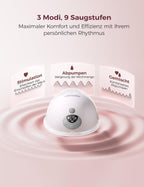 Handsfree Doppel Milchpumpe M5 Smart App Steuerung tragbar 2er Set 3 Modi 9 Stufen wiederaufladbar Grau
