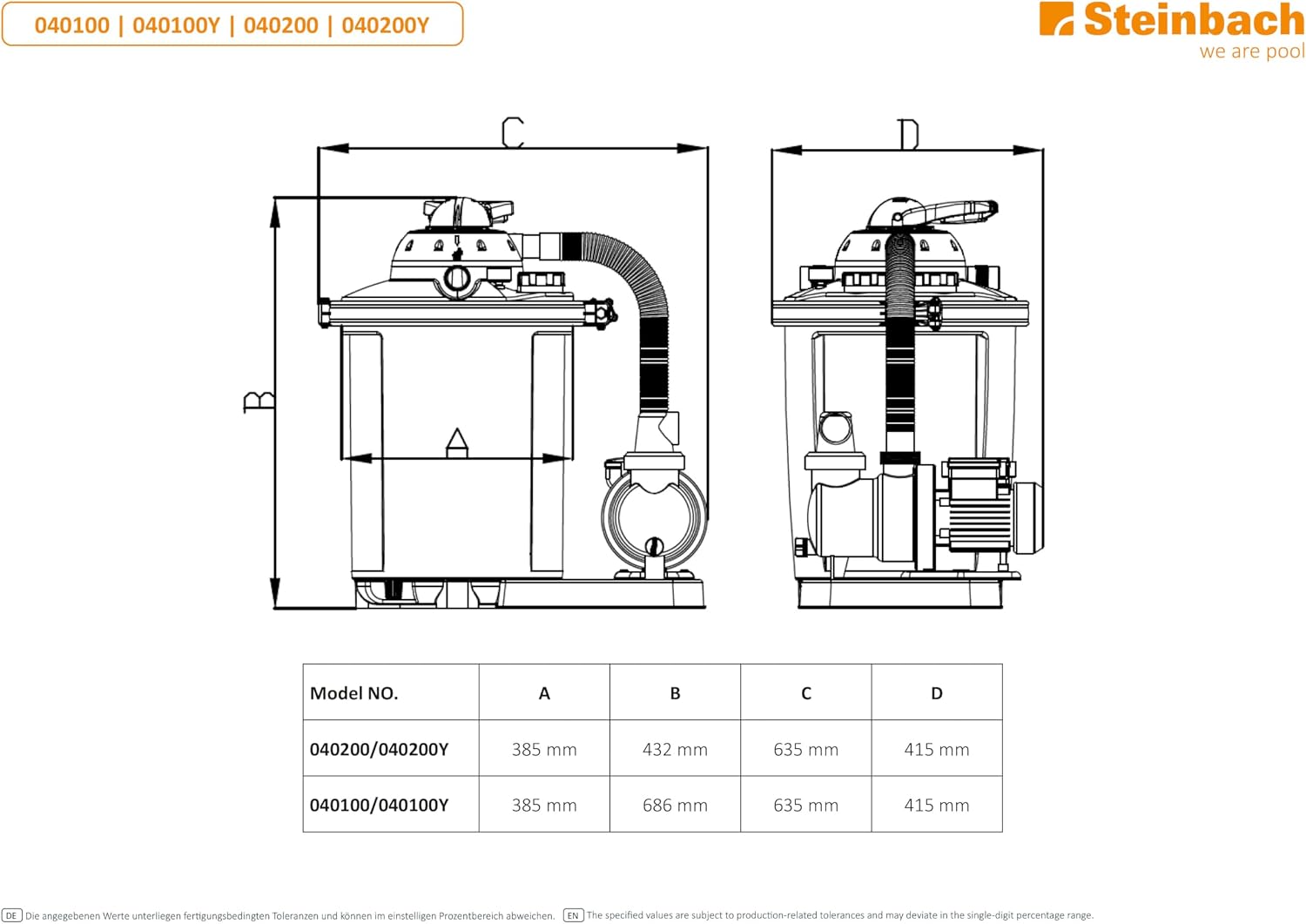 Pool Filteranlage Comfort 50 040200Y selbstsaugende Filterpumpe 6,6 m³/h für Pools bis 33000 l mit Vorfilter und Manometer