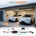 Ladestation Ladegerät 11kW 400V 3-phasig 8-16A Typ 2 7,6m Kabel CEE IP66 App Steuerung mit Wandhalterung