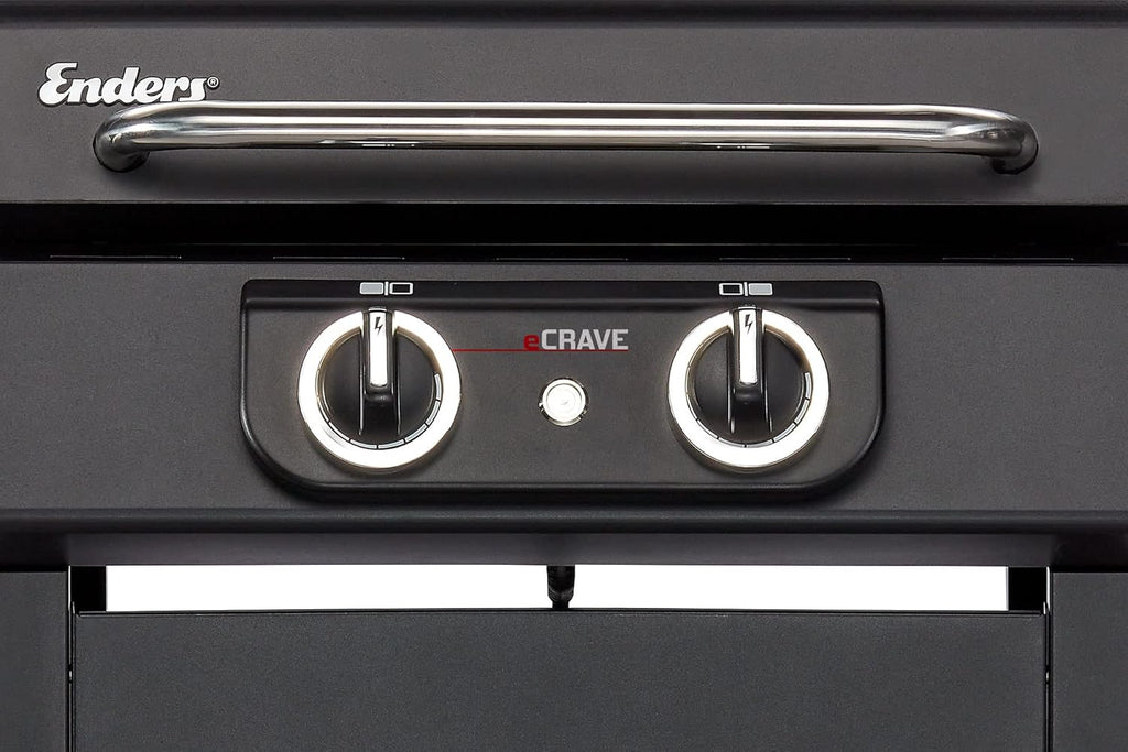 Elektrogrill eCRAVE 2 Grillwagen 2 Heizelemente 2 Zonen Grill mit Gussrost Garhaube Thermometer Stauraum
