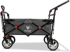 Faltbarer Bollerwagen FX-CT700 klappbarer Handwagen mit Bremsen gepolstertem Sitzbereich höhenverstellbarem Griff und 75 kg Traglast