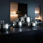 Topfset Induktion 5-teilig Quality One mit Glasdeckeln Edelstahl unbeschichtet für alle Herdarten Modell 774056380