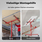 Plattenheber XXL 50790 Trockenbau Plattenlift 68 kg Arbeitshöhe 140-350 cm 1-Mann Montagehilfe 3 Rollen Feststellbremse