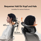 Ergonomischer Bürostuhl mit verstellbarer Lordosenstütze und Kopfstütze B100 Lite 90–135° Neigung Mesh Drehstuhl 72x70x112 cm