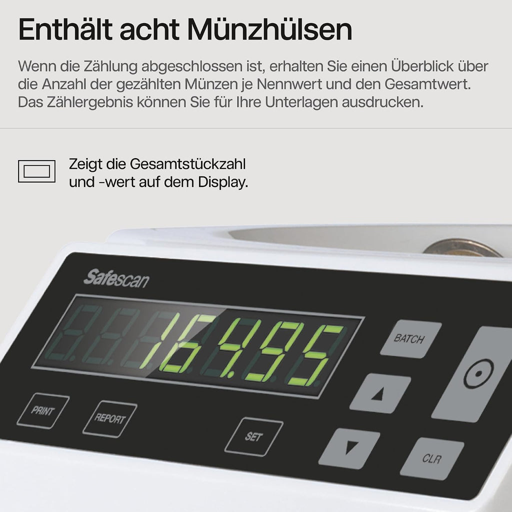 Münzzähler und Sortierer für Euro Münzen 1250 automatischer Münzsortierer und Geldzählmaschine Modell 948358 kabelgebunden