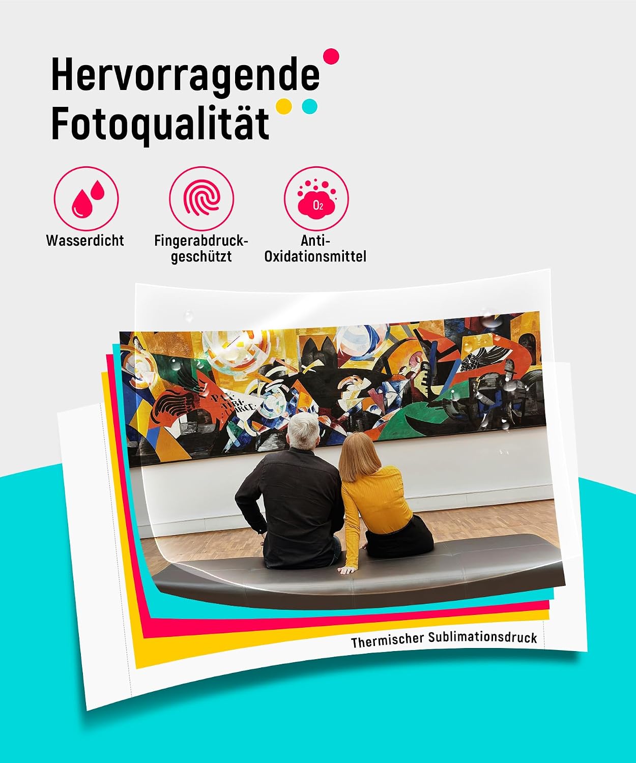 Fotodrucker DHP513 10x15 cm Farbsublimationsdrucker mit WLAN USB 300 DPI für Smartphone PC inklusive 100 Blatt Fotopapier